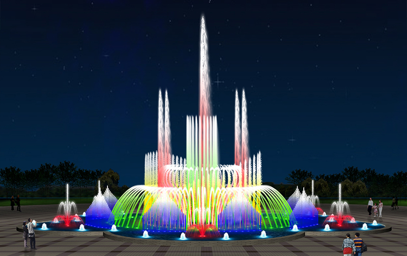 文登音乐多媒体喷泉施工,旱地音乐喷泉制作-渠成水景-视听网