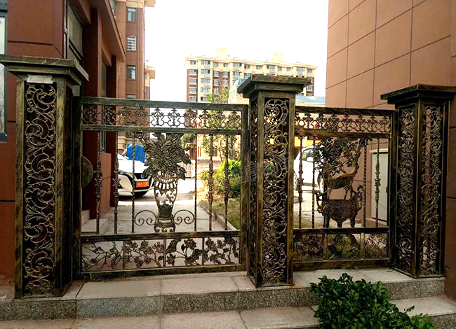滁州铁艺拱形大门安装工厂铁艺大门价格