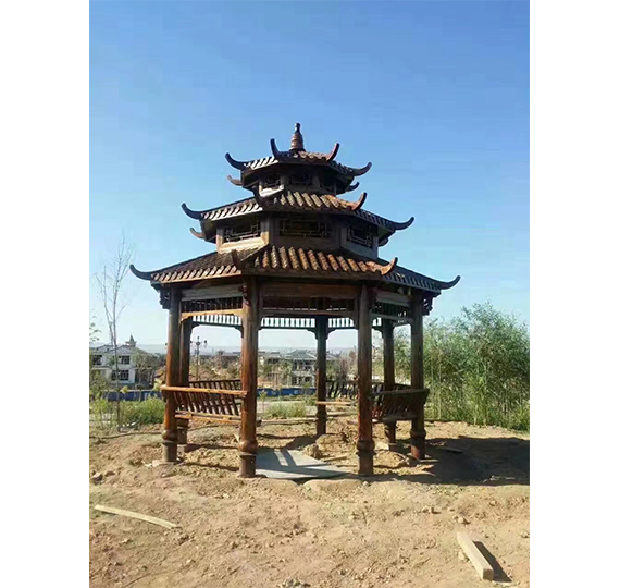 勃利防腐木六角凉亭批发,防腐木栈道定制